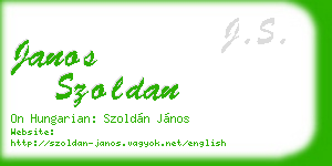 janos szoldan business card