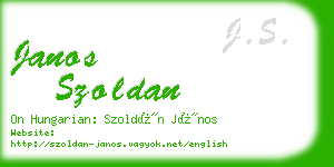 janos szoldan business card